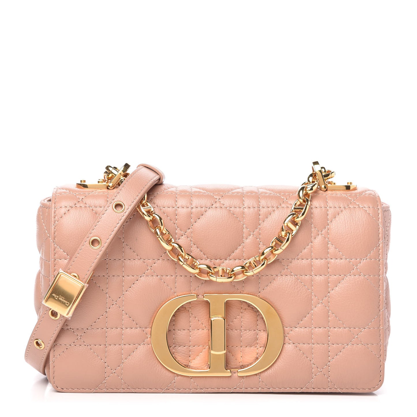 Calfskin Cannage Small Caro Bag Rose De Vents