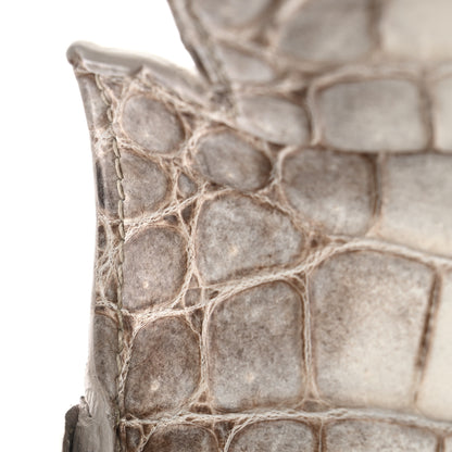 Hermes Matte Niloticus Crocodile 18K White Gold Diamond Himalaya Kelly Retourne 28 White 12 of 19