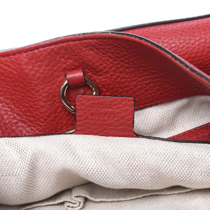 Gucci Pebbled Calfskin Medium Soho Chain Shoulder Bag Red 6 of 10