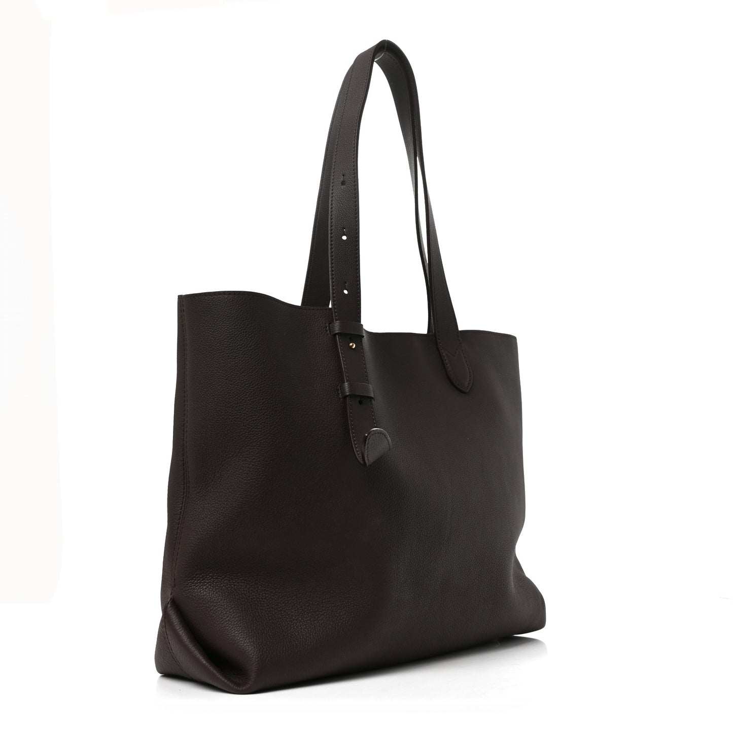Grained Calfskin Low Key Cabas MM Chocolate