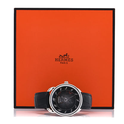 Hermes Stainless Steel Alligator 40mm Arceau Squelette Automatic Watch Noir 5 of 5