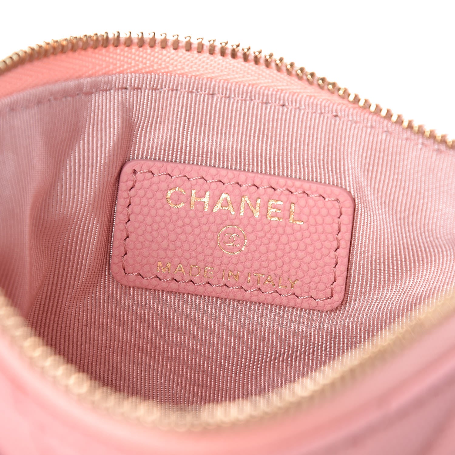 Chanel Caviar Chevron Quilted Small Cosmetic Case Pink 6 of 8