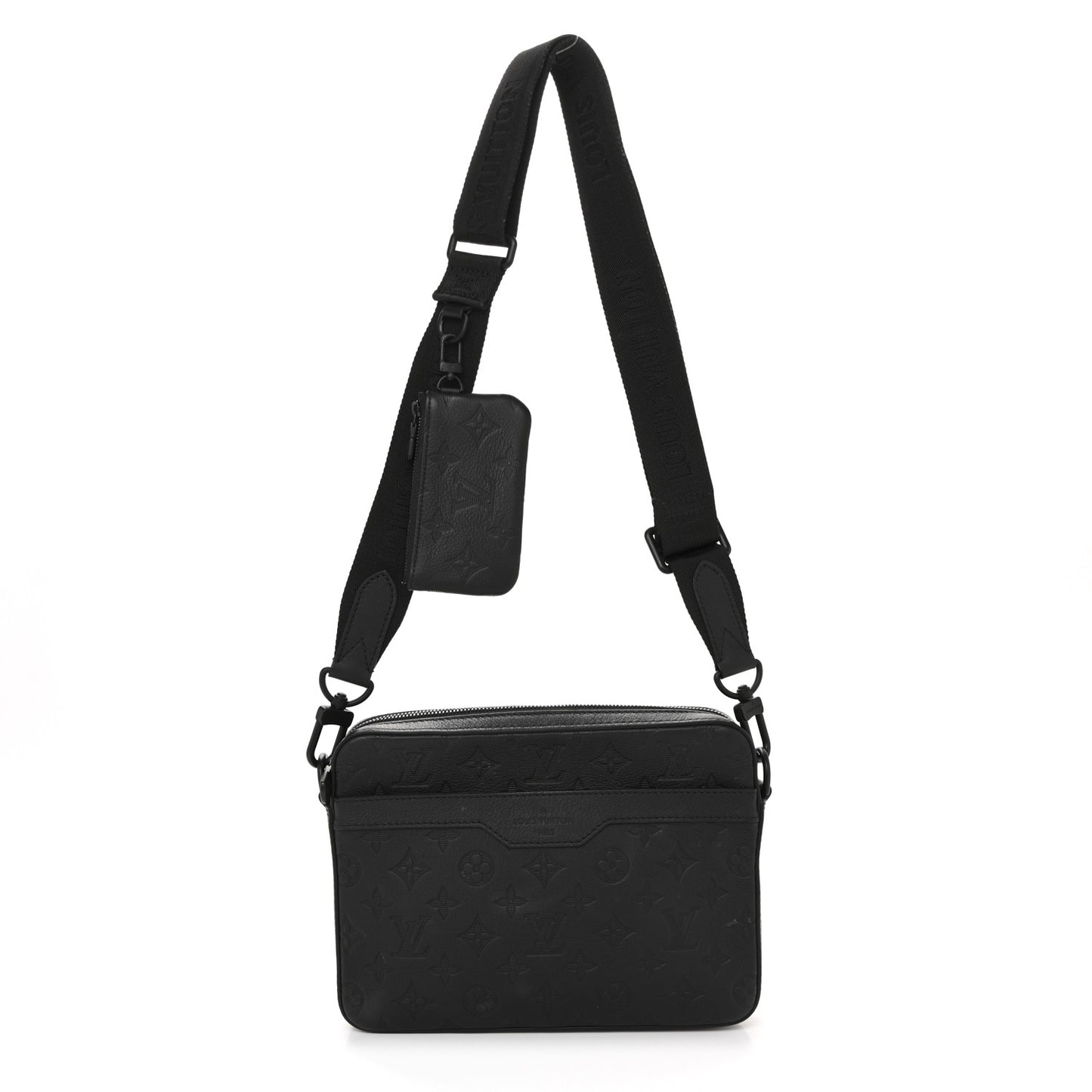 Calfskin Monogram Shadow Trio Messenger Black