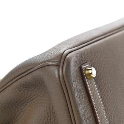 Hermes Taurillon Clemence Birkin 35 Etoupe 12 of 14