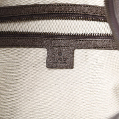 Gucci GG Supreme Monogram Textured Dollar Calfskin Web Large Savoy Duffle Bag Beige Ebony New Acero 5 of 9