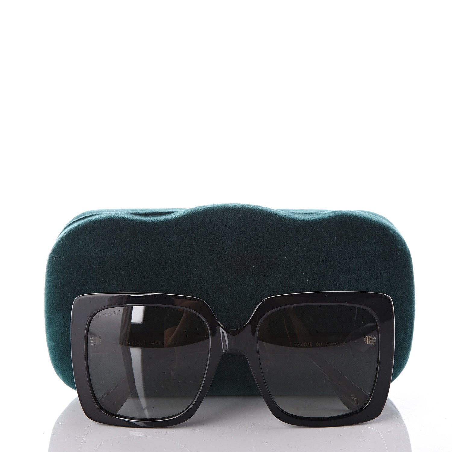 Gucci Crystal Square Frame GG Sunglasses GG0418S Black 8 of 8