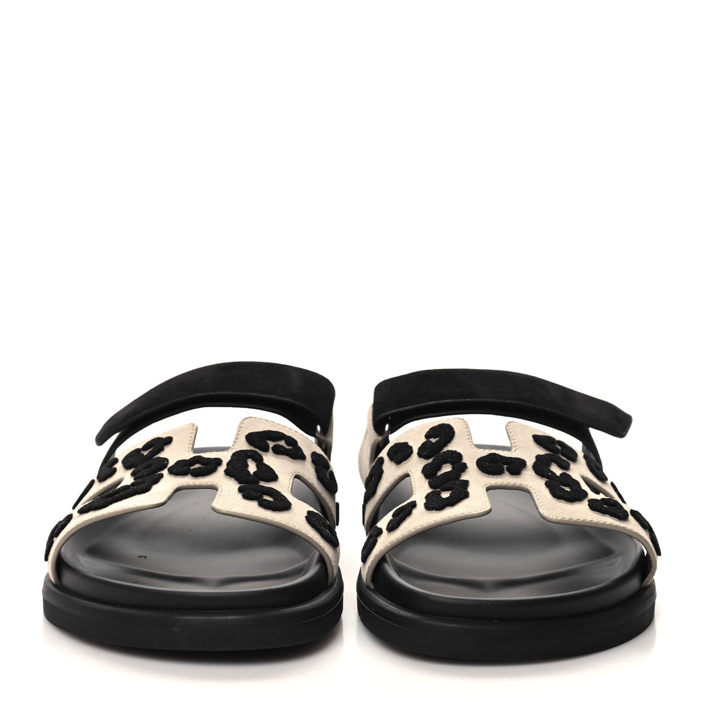 Suede Goatskin Womens Leopard Chypre Sandals 40 Beige Esquisse Black