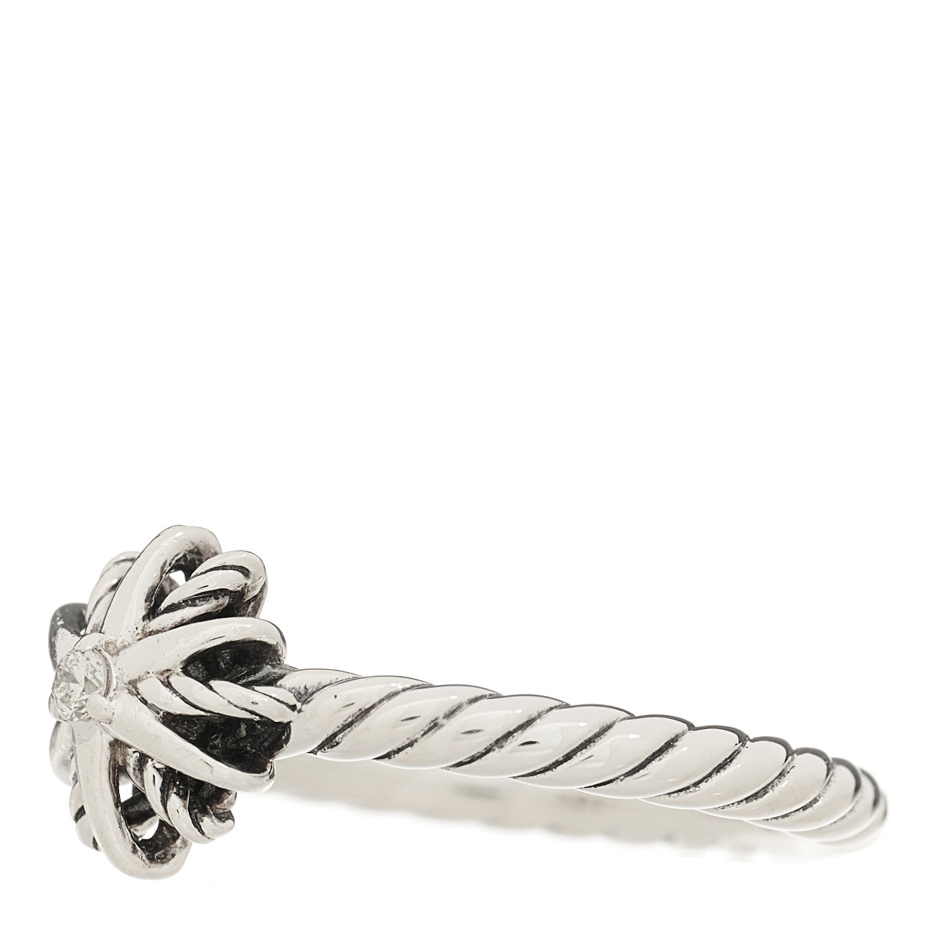 David Yurman Sterling Silver Diamond Petite Starburst Ring 45 3.25 3 of 6