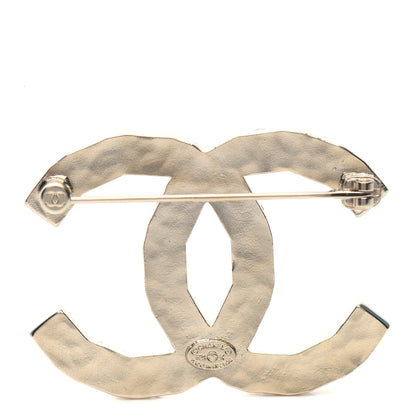 Chanel Pearl Crystal CC Brooch Gold 3 of 4
