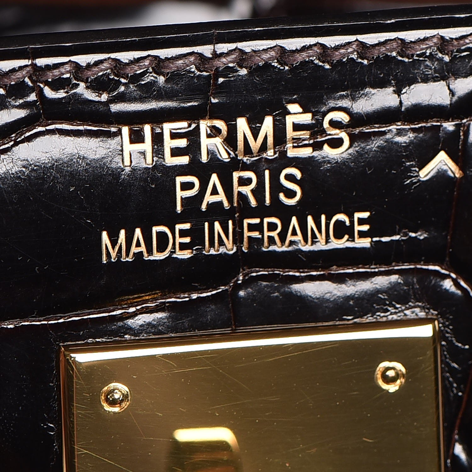 Hermes Shiny Porosus Crocodile Kelly Sellier 35 Havane 28 of 37