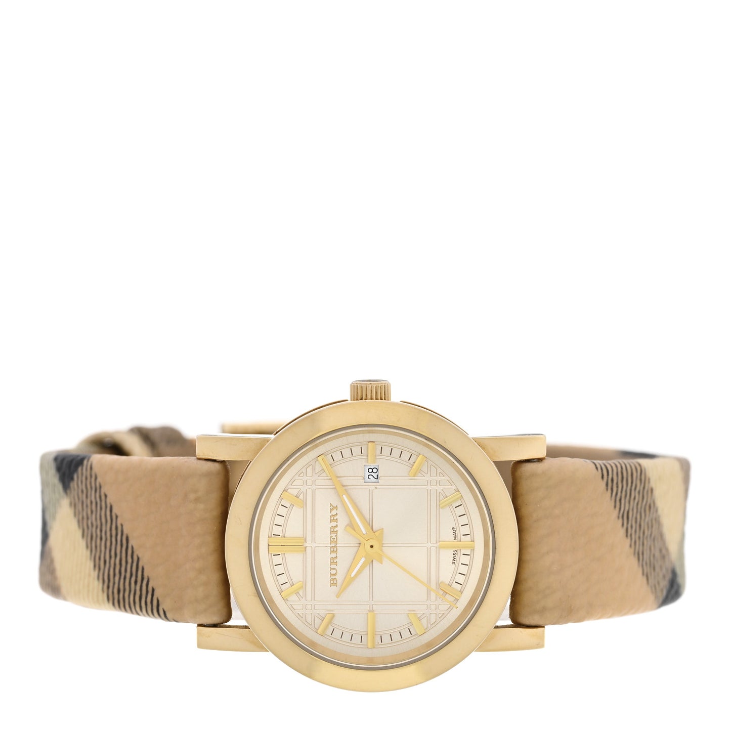 Stainless Steel Calfskin 28mm Nova Check Quartz Watch BU1399