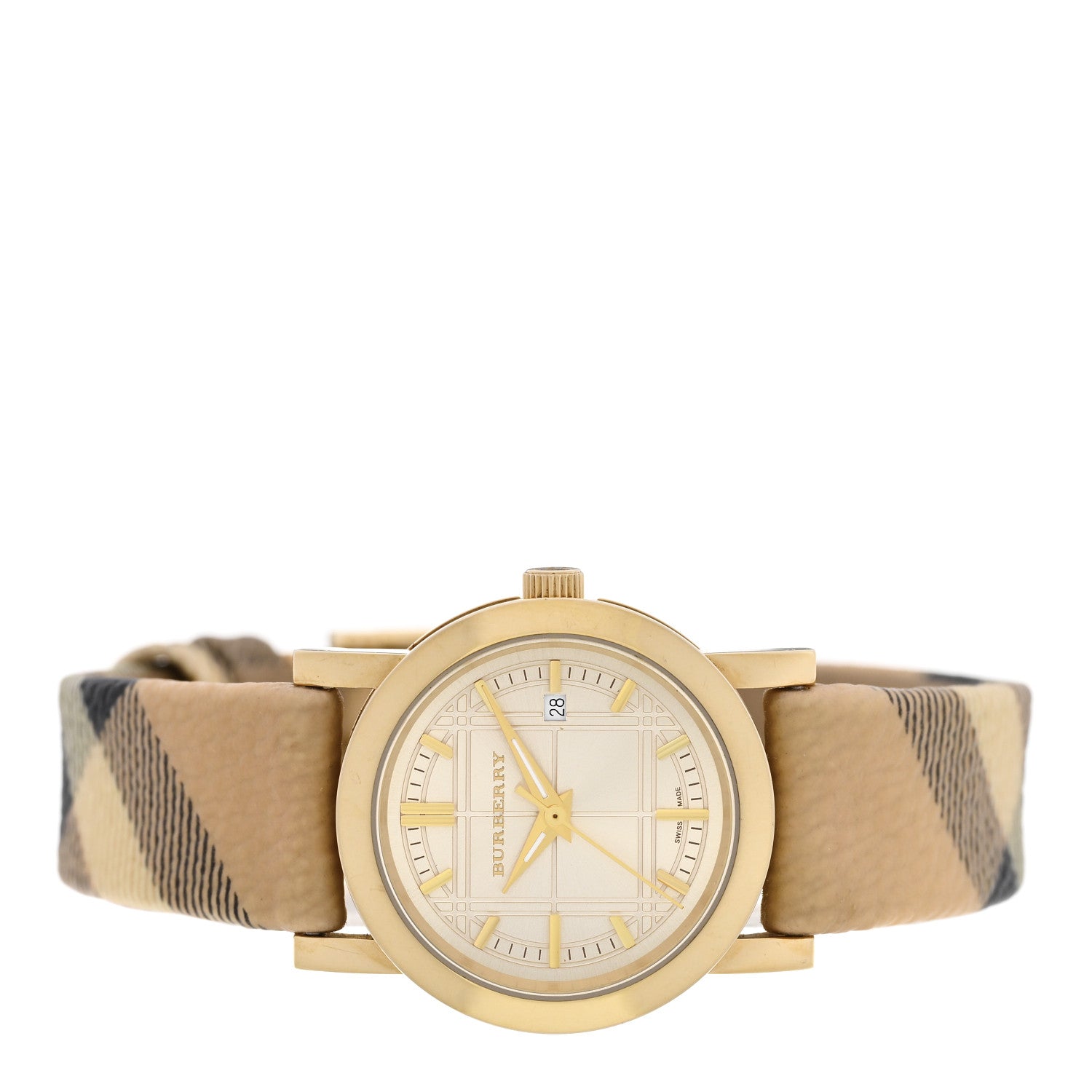 Burberry Stainless Steel Calfskin 28mm Nova Check Quartz Watch BU1399 2 of 4