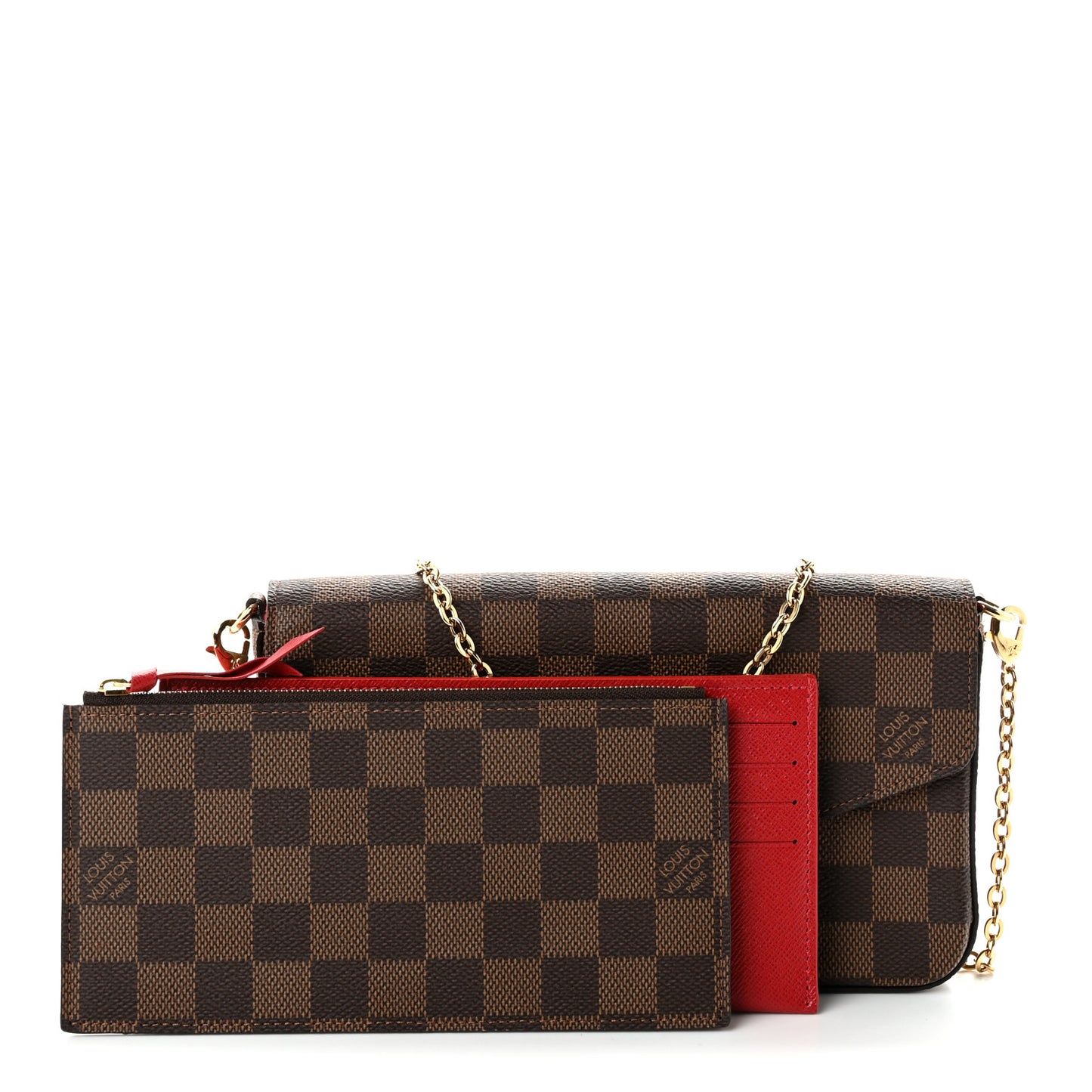 Damier Ebene Pochette Felicie Chain Wallet