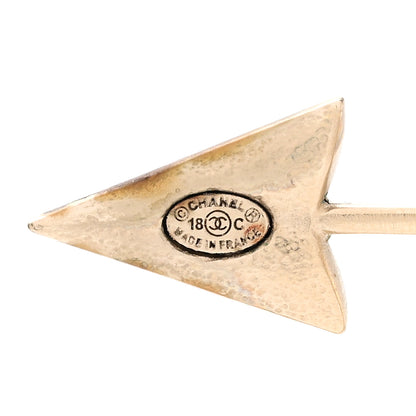 Chanel Crystal Pearl CC Arrow Brooch Gold 4 of 5