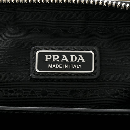 Prada Saffiano Cuir Triangle Logo Embossed Triangle Shoulder Bag Black 6 of 13