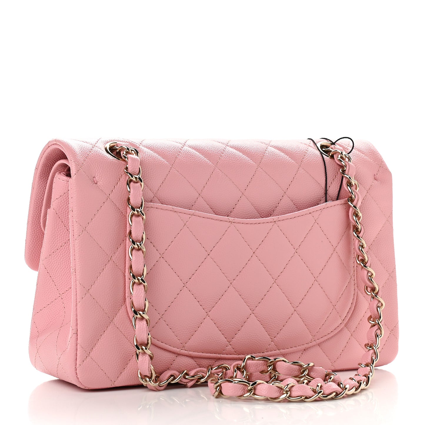 Caviar Quilted Small Double Flap Pink