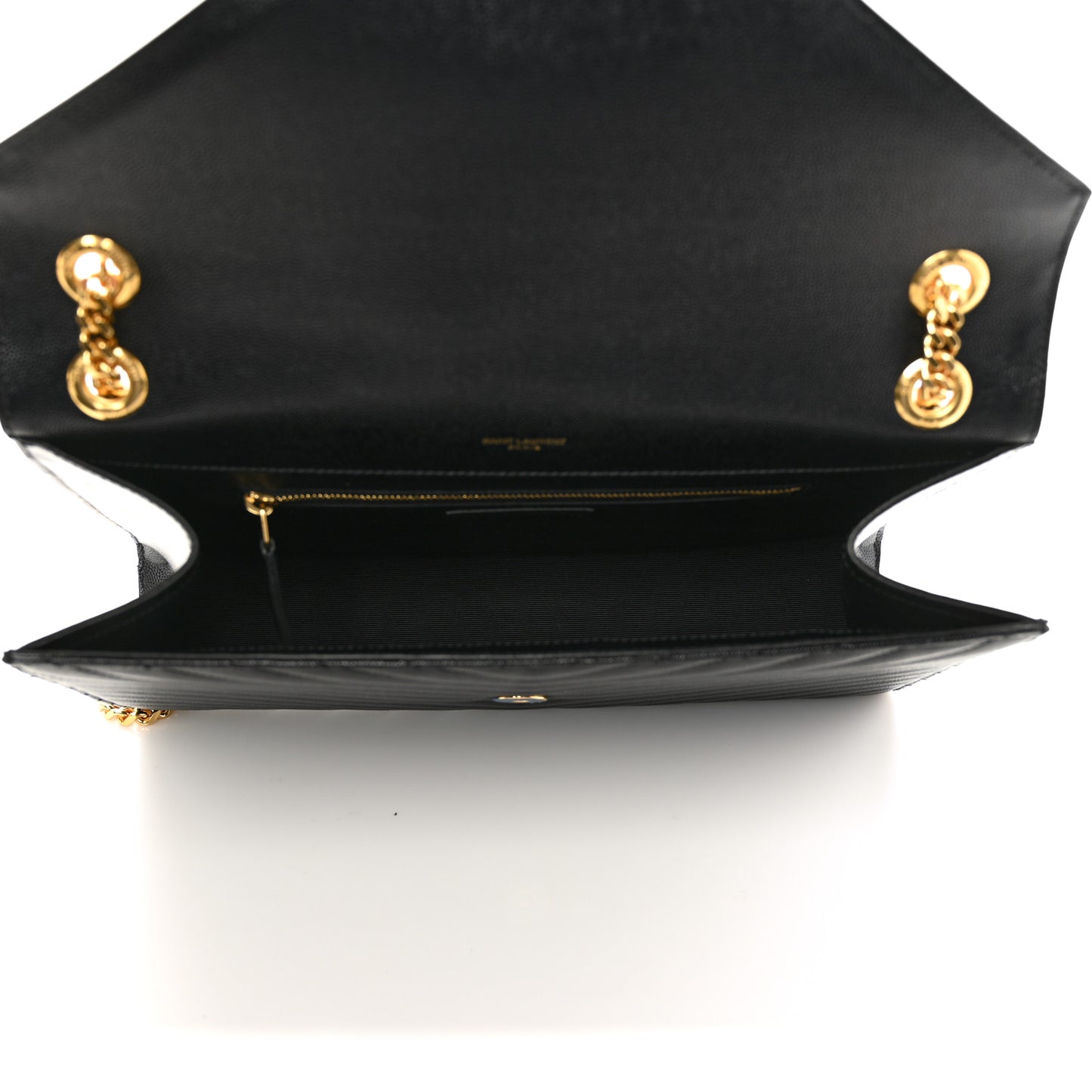 Grain De Poudre Matelasse Chevron Large Monogram Satchel Black
