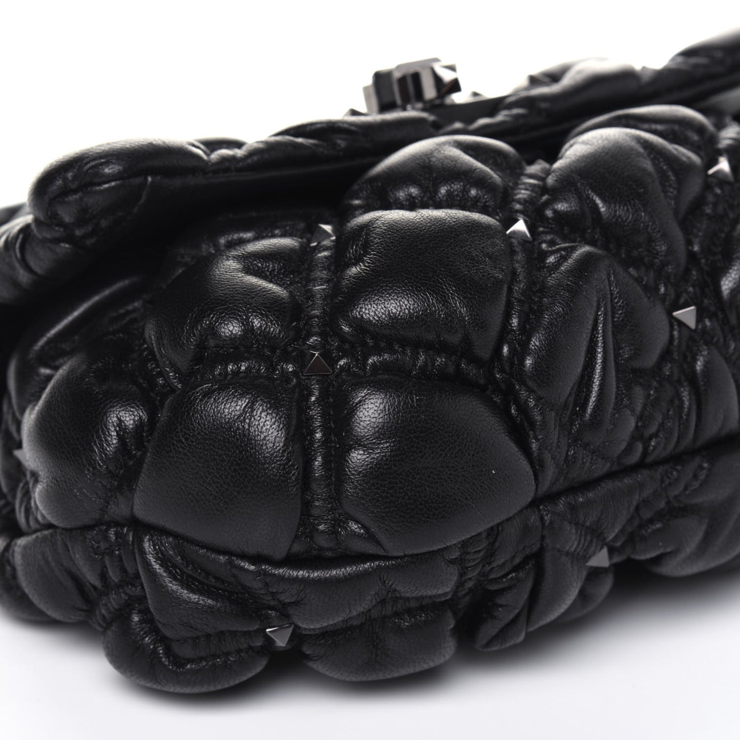 Nappa Small Spikeme Shoulder Bag Black