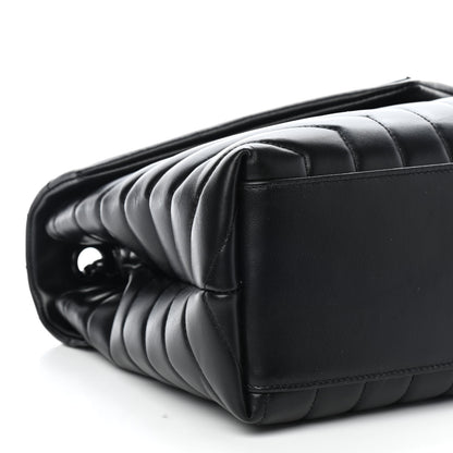 Saint Laurent Calfskin Y Quilted Monogram Medium Loulou Chain Satchel Black 8 of 9