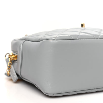 Chanel Shiny Lambskin Quilted Medium Camera Case Grey 9 of 10