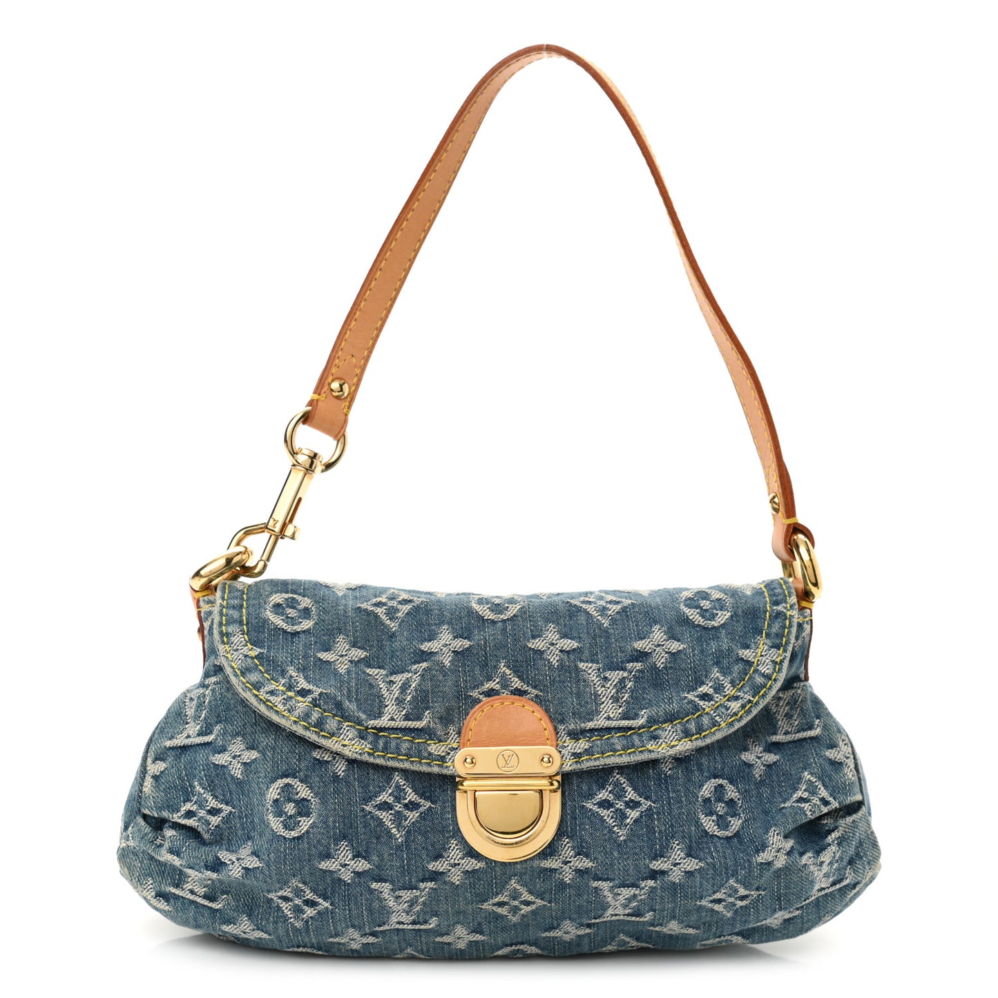 Monogram Denim Mini Pleaty Blue