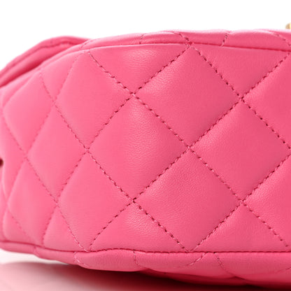 Chanel Lambskin Enamel Quilted Small Coco Hearts Flap Pink 9 of 12