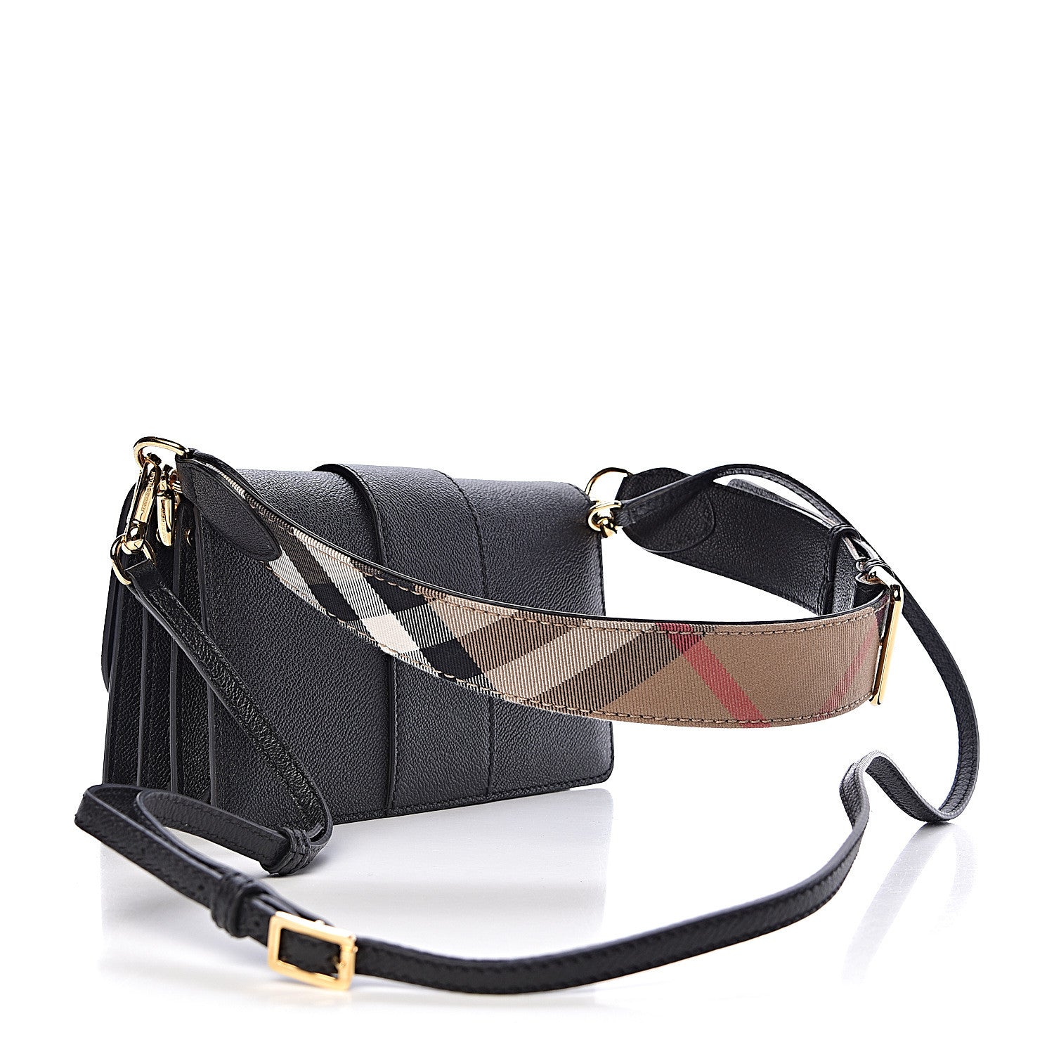 Burberry Soft Grain Calfskin Medium Buckle Crossbody Black 3 of 9