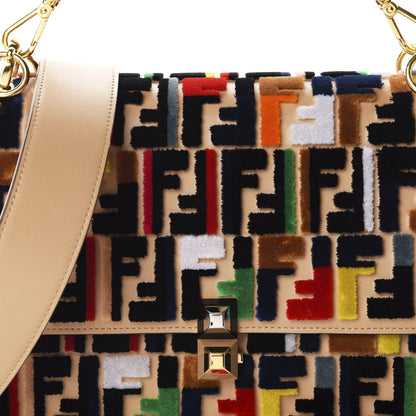 Fendi Vitello Liberty Velvet FF Multicolor Kan I Shoulder Bag Multicolor Cuoio 12 of 12