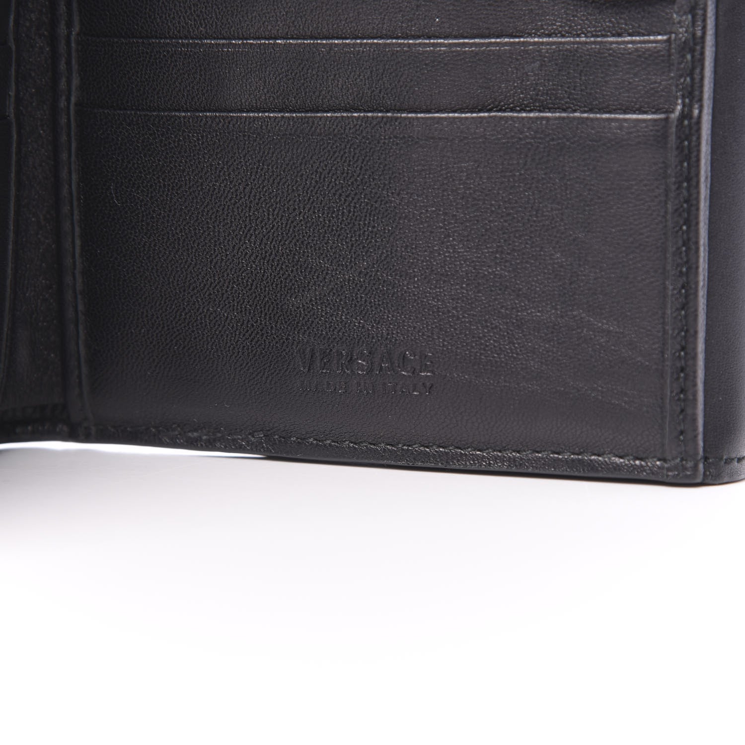 Versace Calfskin Medusa Compact Wallet Black 6 of 9