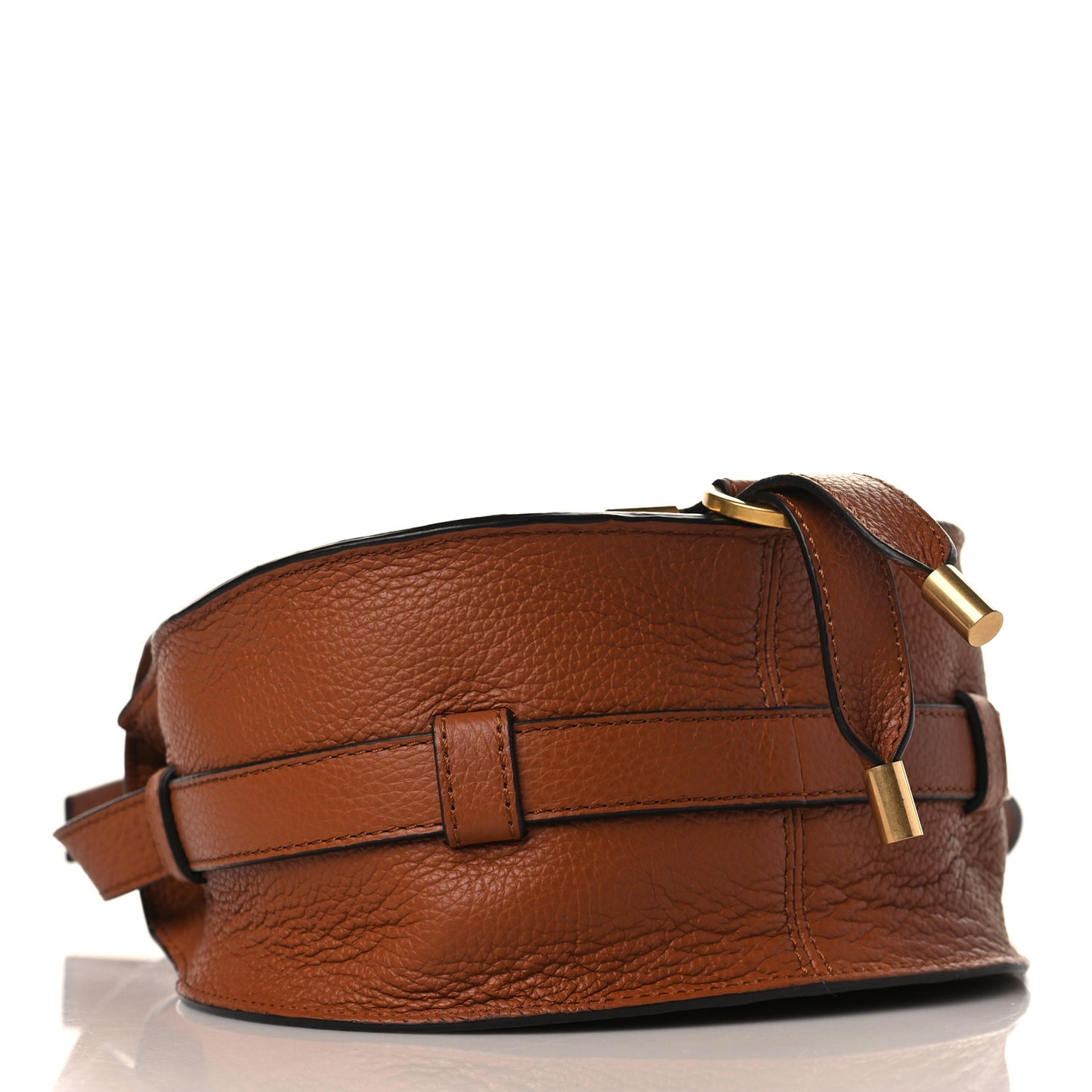 Grained Calfskin Small Marcie Saddle Bag Tan