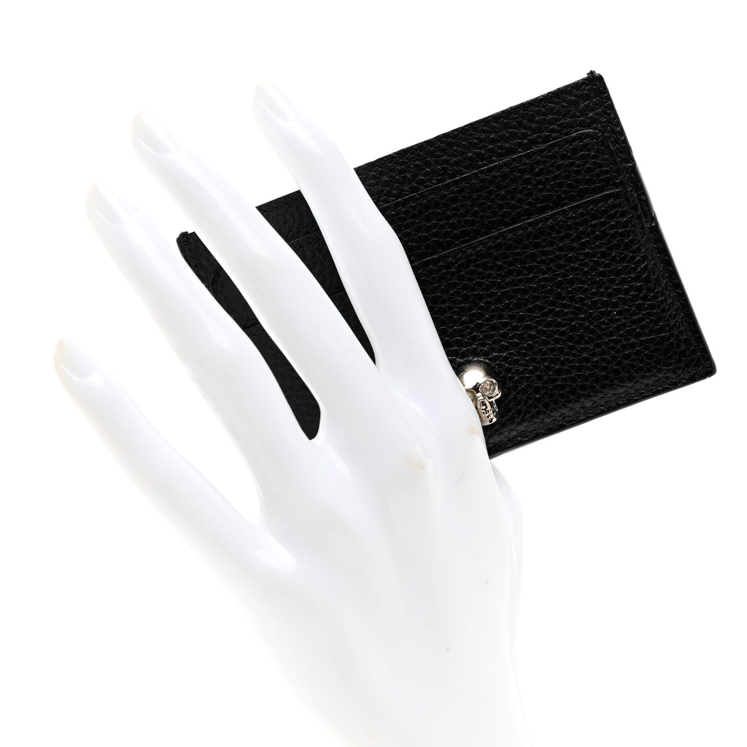 Alexander McQueen Calfskin Skull Card Holder Black 3 of 6