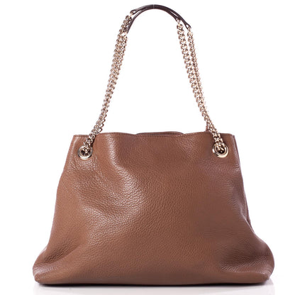 Gucci Pebbled Calfskin Medium Soho Chain Shoulder Bag Dusty Blush 4 of 8