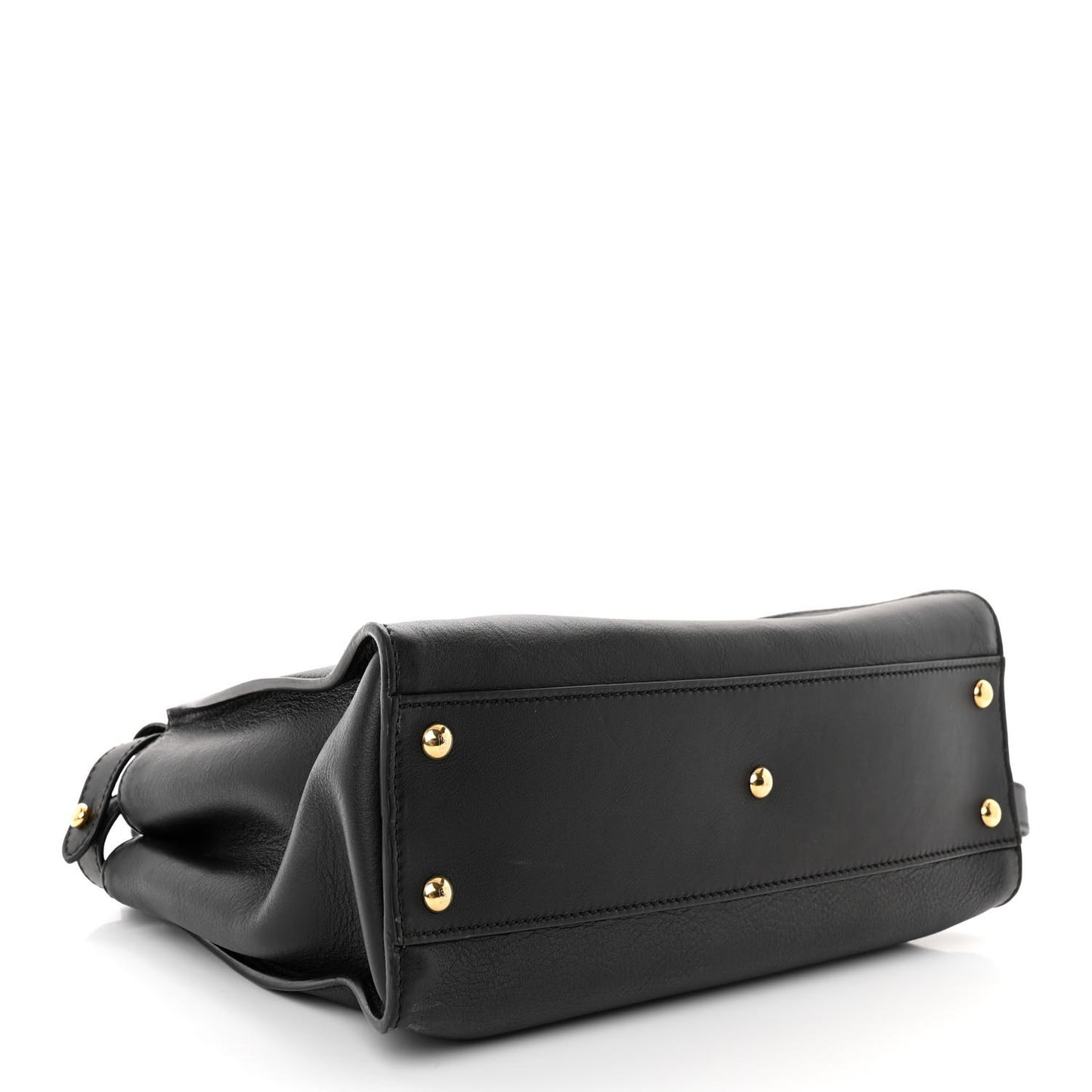 Vitello Seta Shiny Nappa Medium Peekaboo Iconic Satchel Black