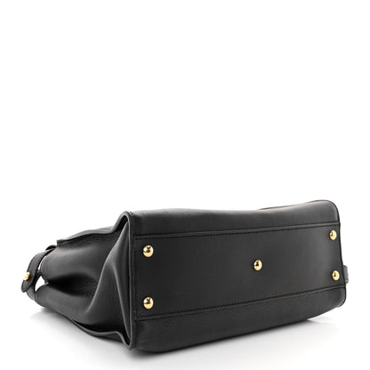 Fendi Vitello Seta Shiny Nappa Medium Peekaboo Iconic Satchel Black 4 of 10