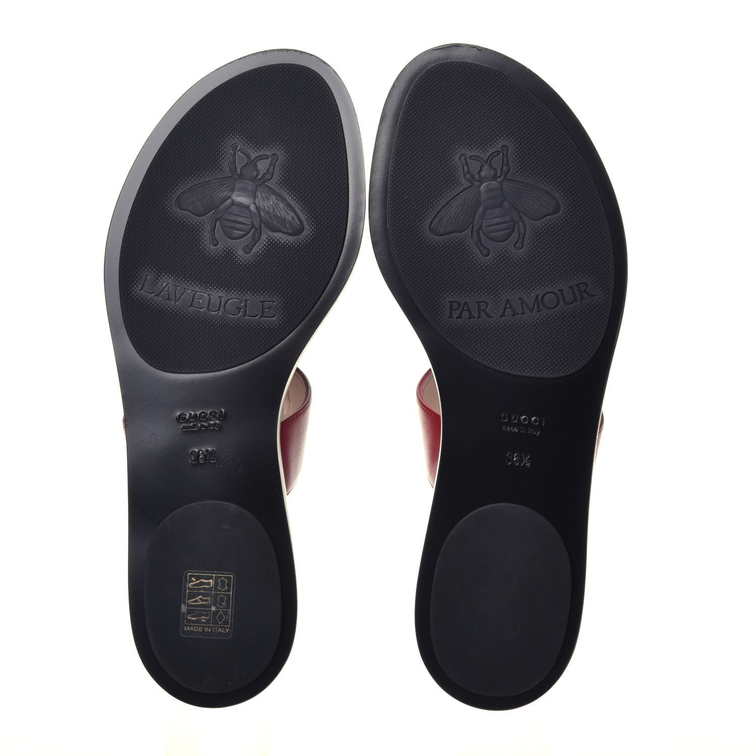 Gucci Calfskin GG Marmont Thong Sandals 38.5 Hibiscus Red 5 of 7