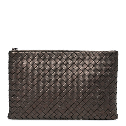 Bottega Veneta Metallic Nappa Intrecciato Zip Pouch Bronze 1 of 8