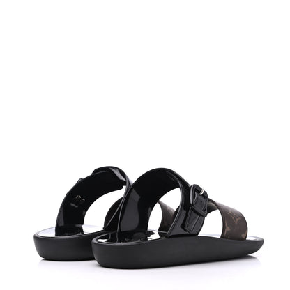 Louis Vuitton Monogram Sunbath Flat Mule Sandals 38 Black 4 of 14