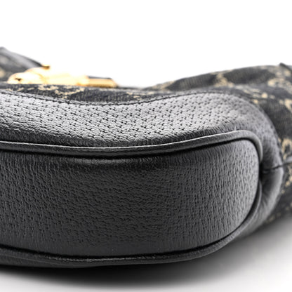 Gucci Jacquard Denim GG Monogram Small Jackie 1961 Hobo Black Ivory 10 of 11