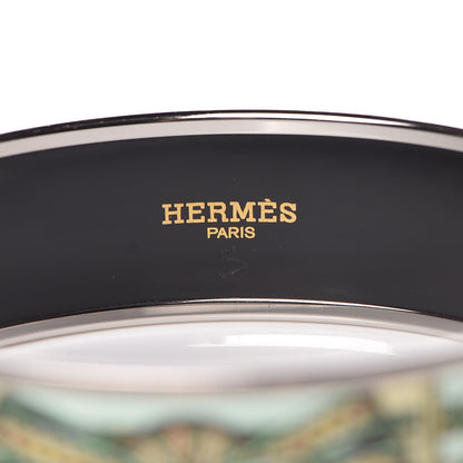 Hermes Enamel Printed Rubans de Cheval Wide Bracelet 70 4 of 5