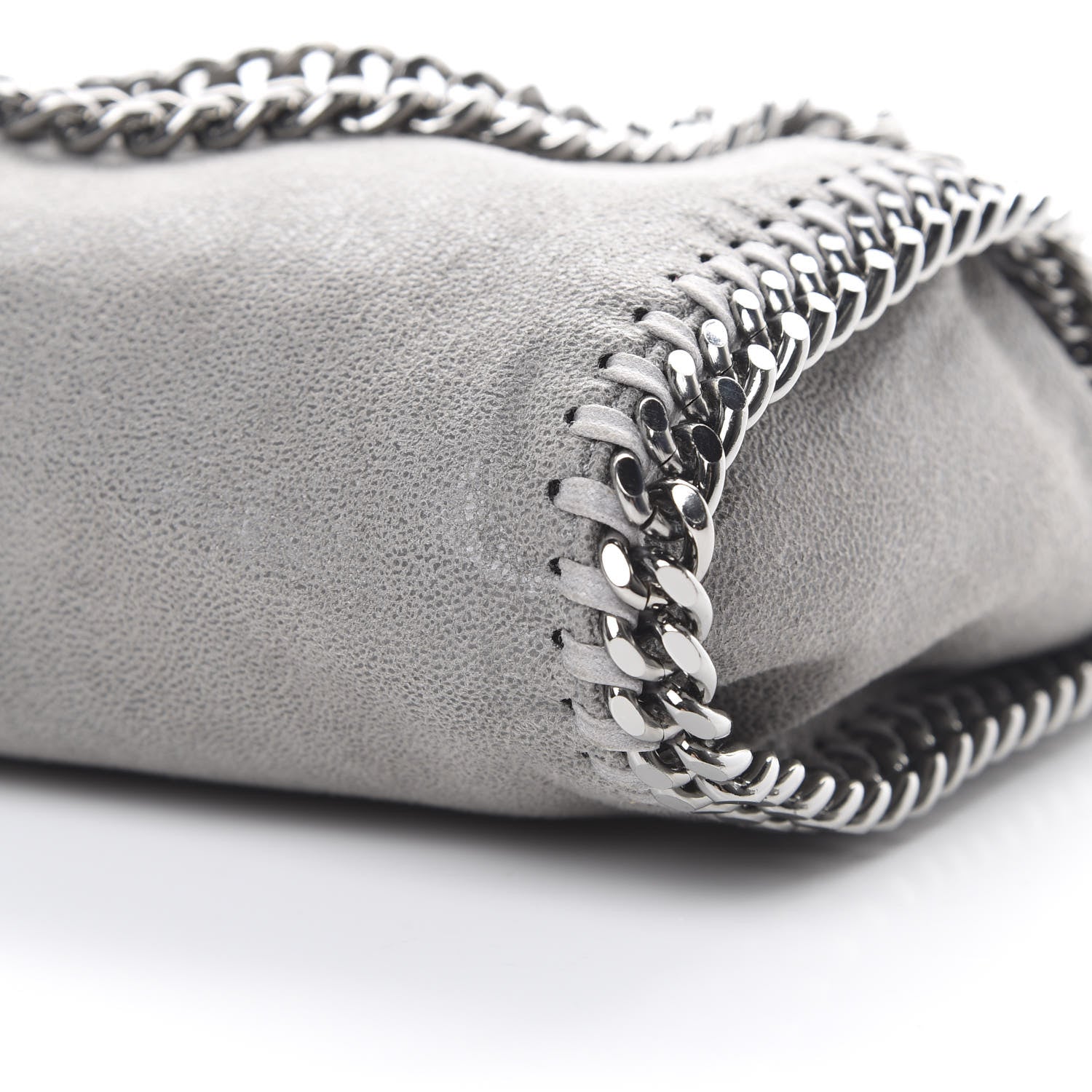 Stella McCartney Shaggy Deer Mini Falabella Fold Over Tote Grey 9 of 9