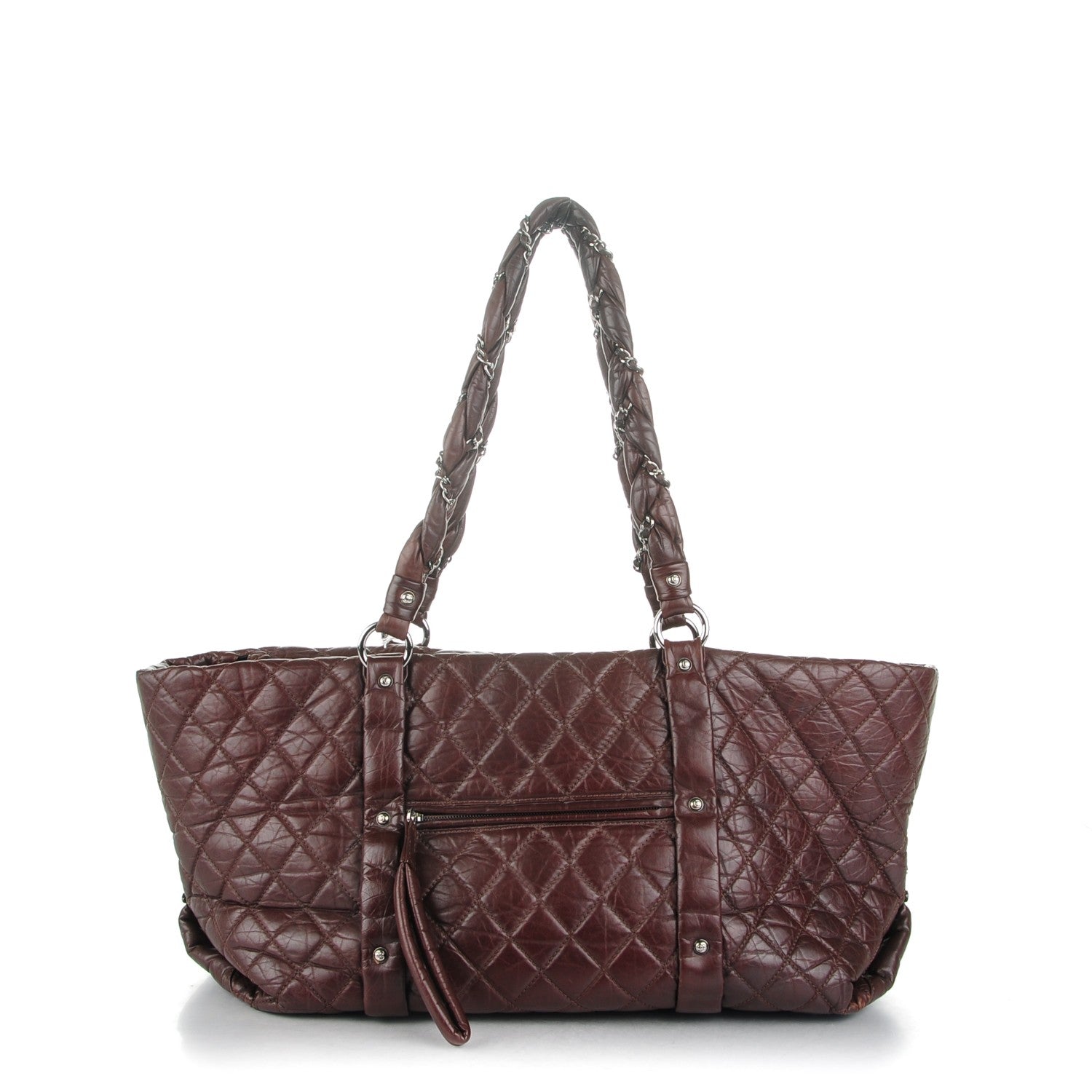 Chanel Distressed Lambskin Vintage Ligne Lady Braid XL Tote Brown 1 of 7
