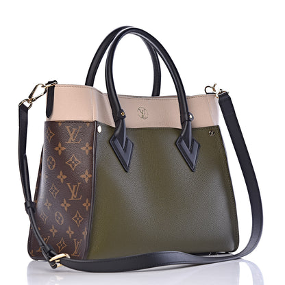 Louis Vuitton Calfskin Monogram On My Side MM Laurier Green Toffee Latte Beige 3 of 11