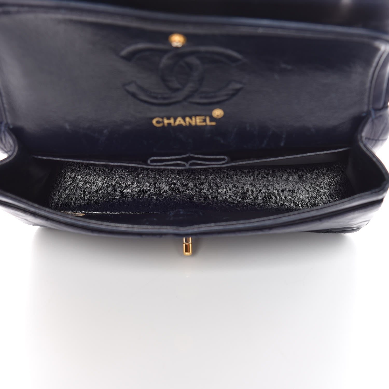 Chanel Lambskin Quilted Small Double Flap Navy 6 of 21