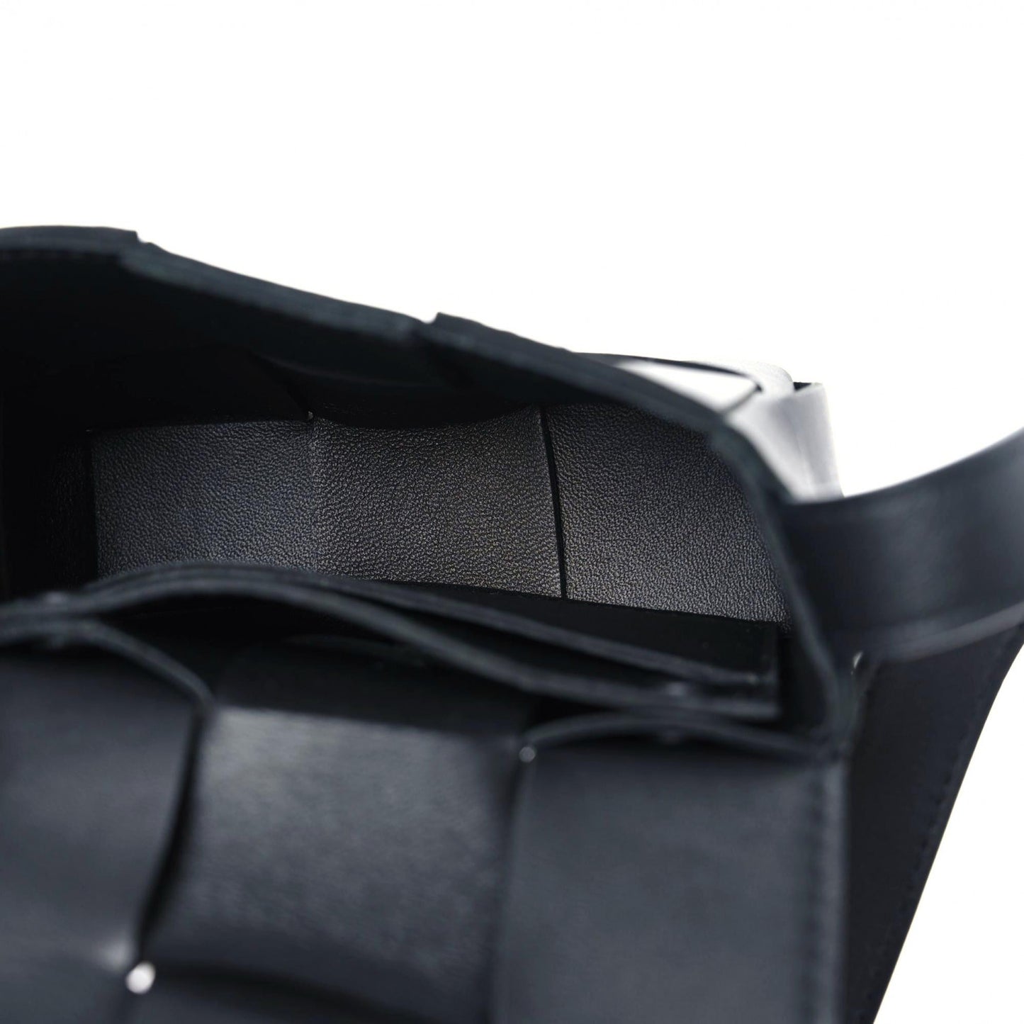 Lambskin Maxi Intrecciato Extra Mini Cassette Crossbody Bag Black