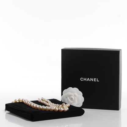 Chanel Graduated Pearl CC Long Necklace Gold 3 of 4