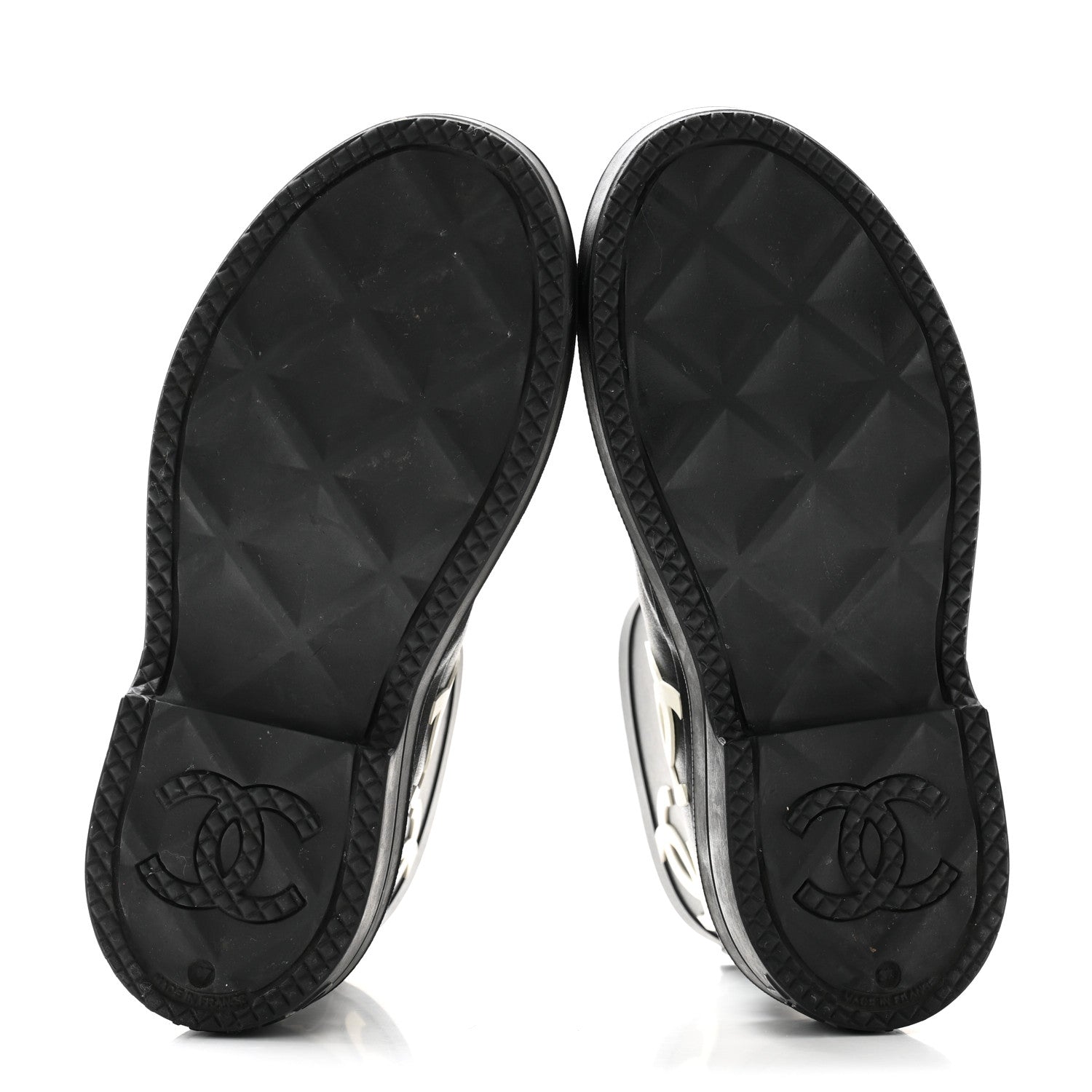 Chanel Rubber CC Print Boots 37 Black 5 of 10
