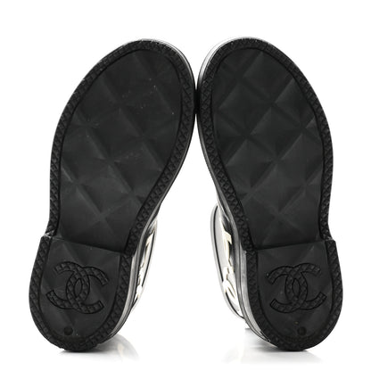 Chanel Rubber CC Print Boots 37 Black 5 of 10