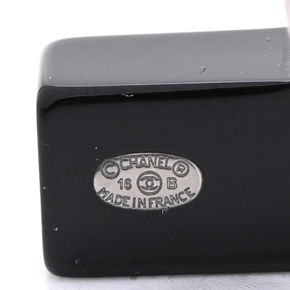 Chanel Resin Mirror Logo Brooch Set Black 4 of 5