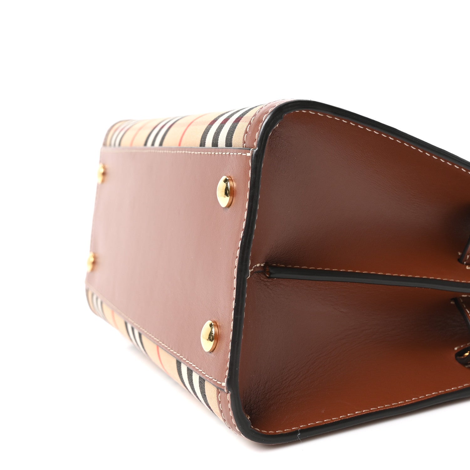 Burberry Calfskin Vintage Check Mini Two Handle Title Bag Archive