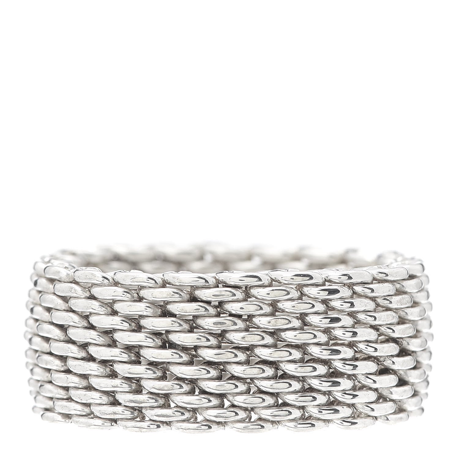 Tiffany Sterling Silver Somerset Mesh Ring 57 8 1 of 4